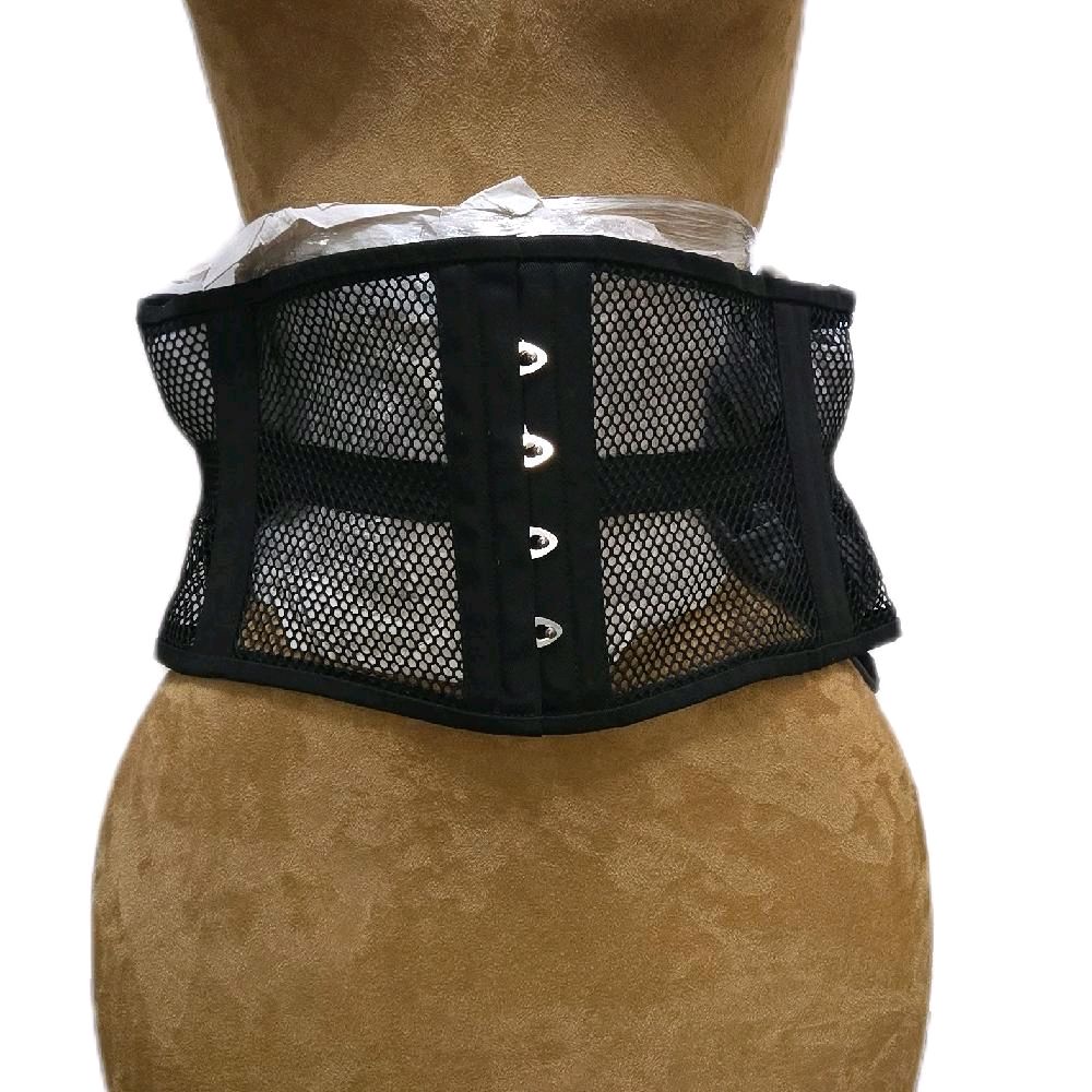36-inch waist goal | 8-inch length | Black Cotton & Mesh Corset