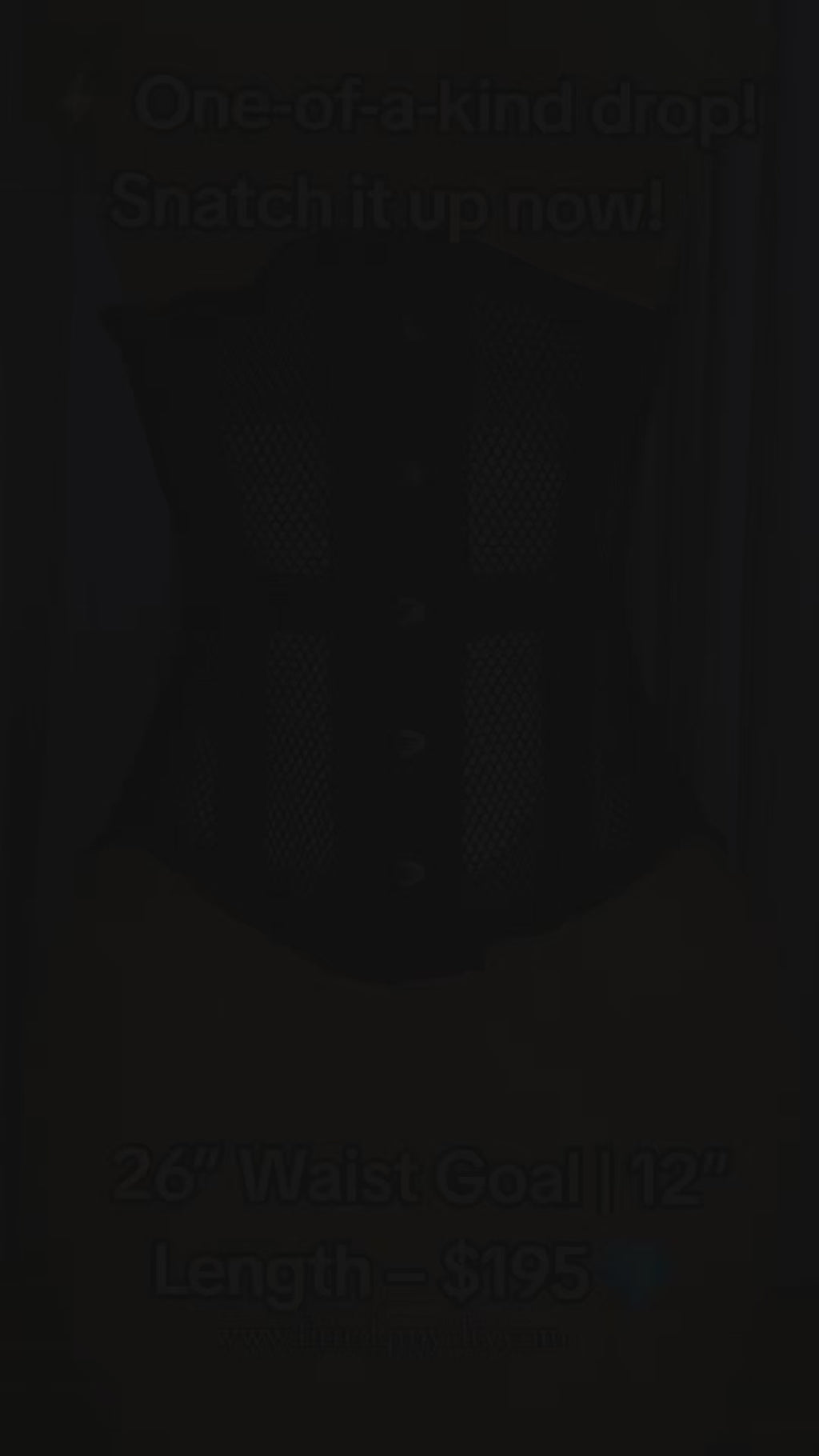 26 Inch Waist Goal Black Cotton & Mesh Corset – 12-Inch Length| Signature Shape CC-700