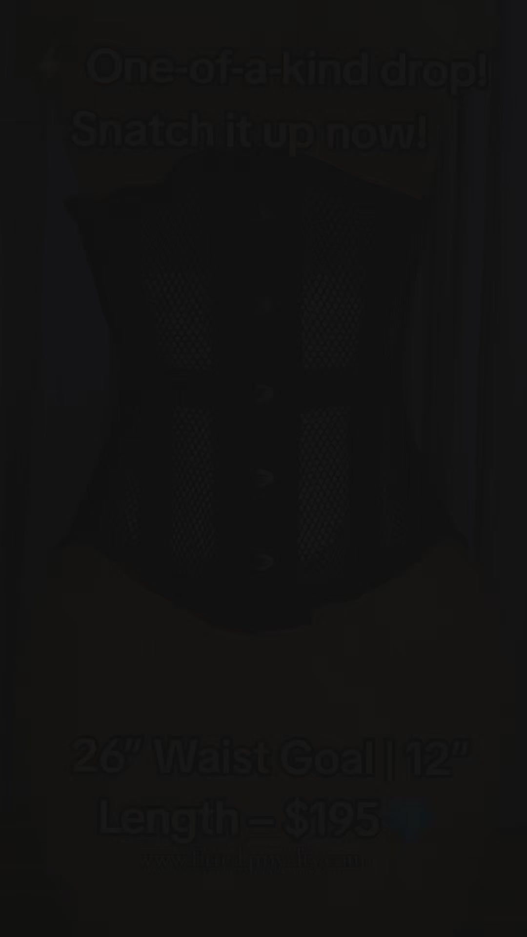 26 Inch Waist Goal Black Cotton & Mesh Corset – 12-Inch Length| Signature Shape CC-700