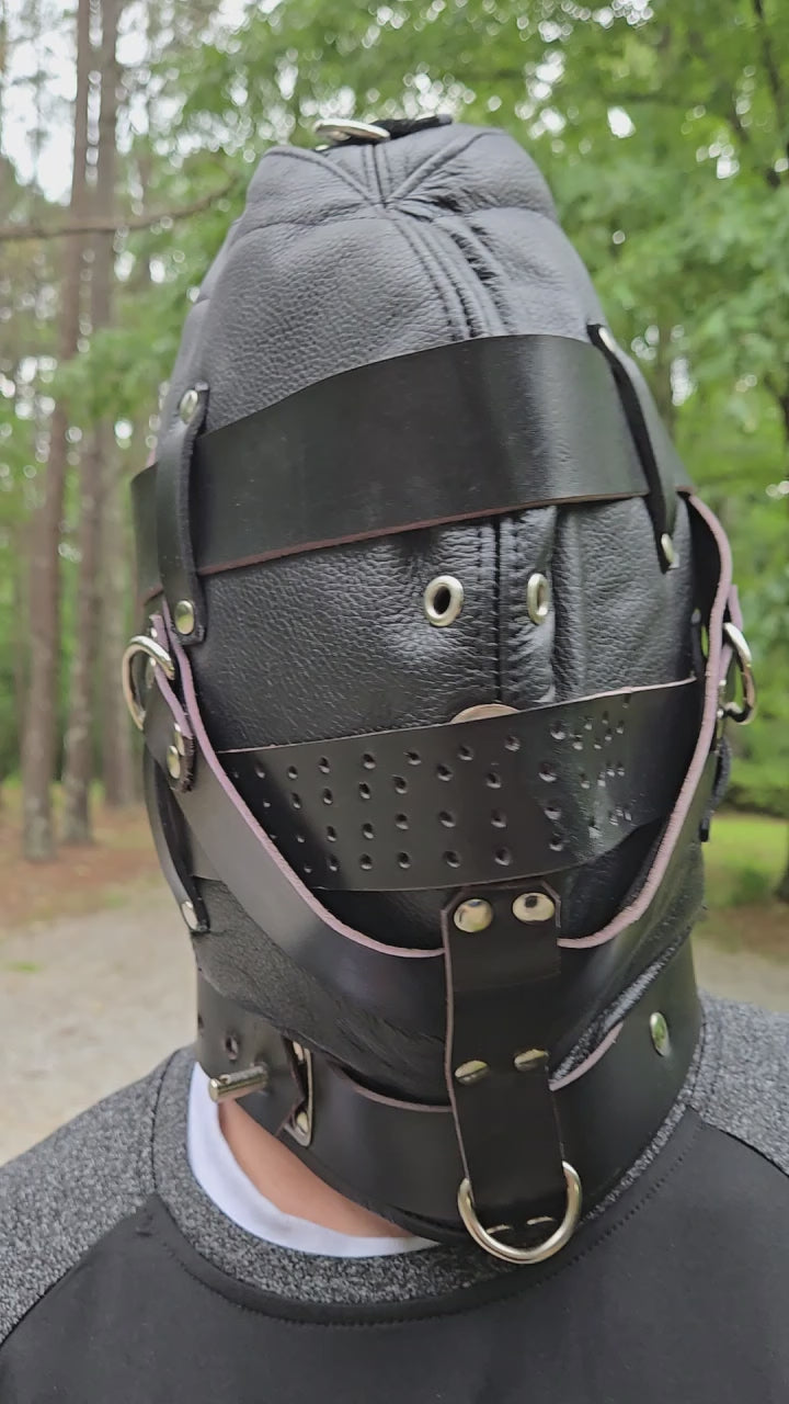 Handcrafted Genuine Leather Sensory Hood Mask (Custom Made)