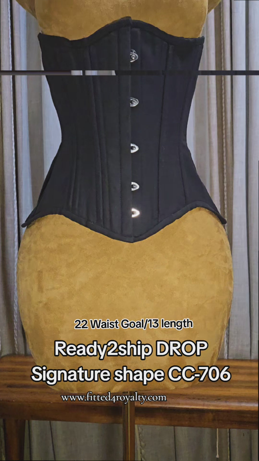 22-Inch Waist Goal | 13" Length | Black Cotton | Signature Shape CC-706