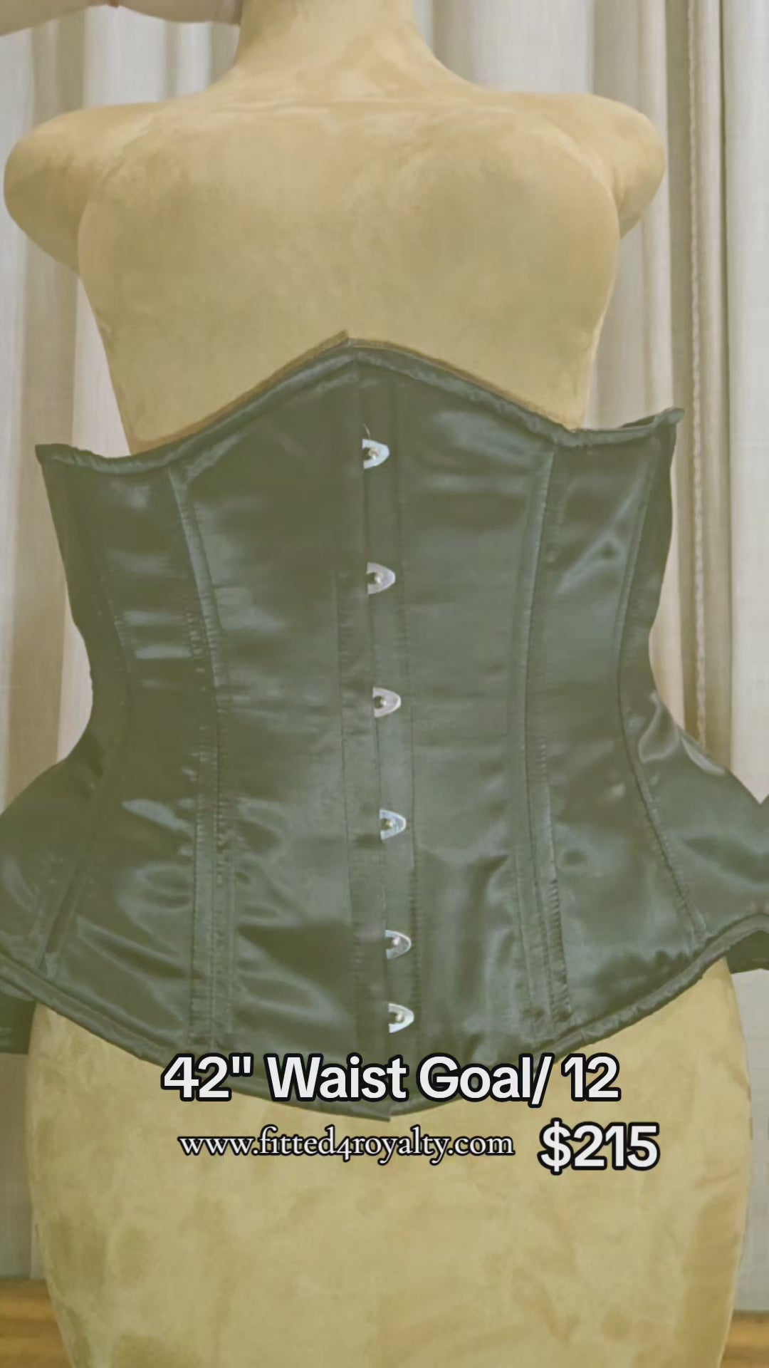 Black Satin Corset – Signature Shape CC-809| 42" Waist| 12" Length