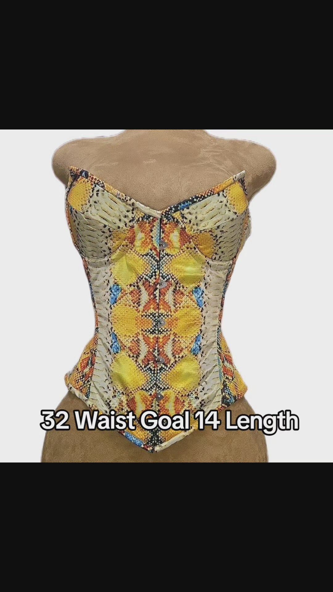 32-Inch Waist Goal| Colorful Snake Skin Print | Overbust Waist Training Corset