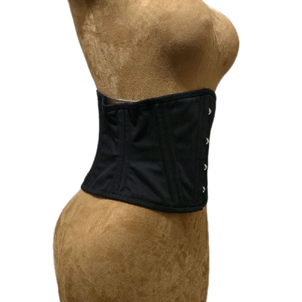 Black Cotton WASPIE Corset | 28" Waist Goal | 9 length