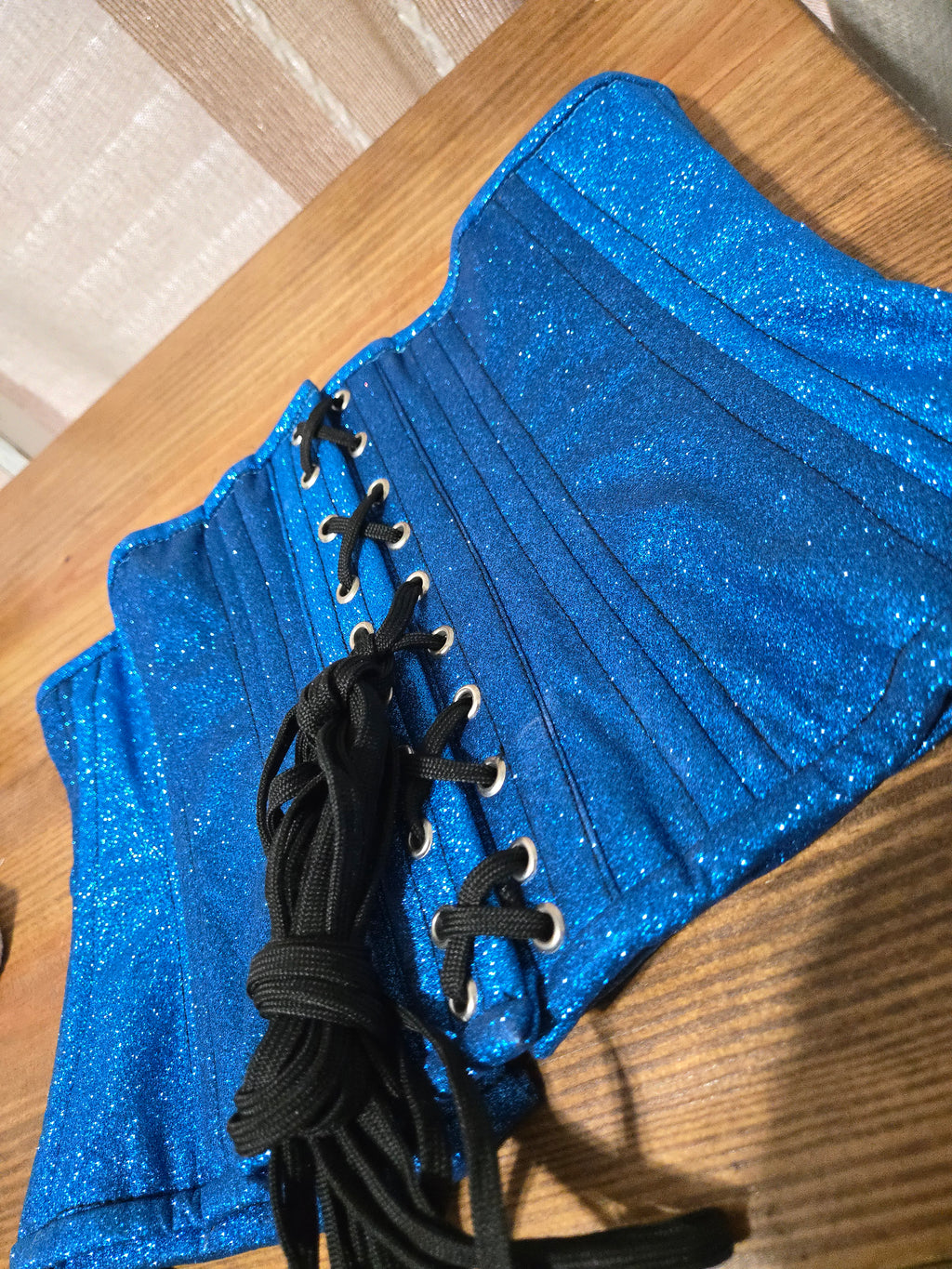 Blue glitter corset