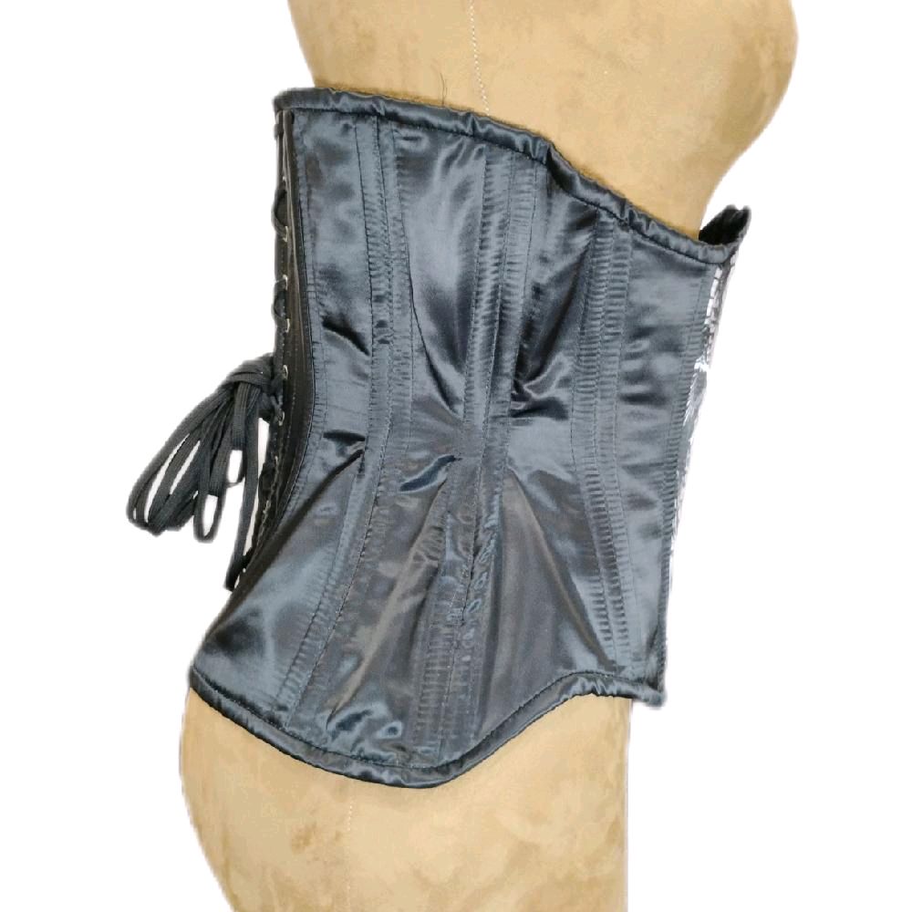 Lover’s Tarot Corset | Black & White | Steel-Boned Waist Training | 30″ Waist Goal | 12.5″ Length