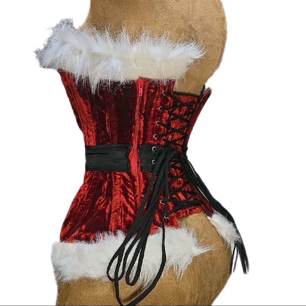 Miss Santa Clause|22" Waist Goal| 16" Length|Overbust Corset| Christmas Collection