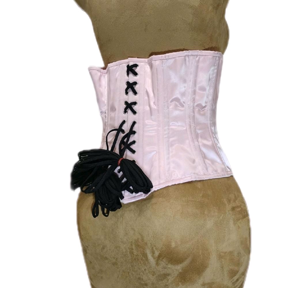 Light Pink Satin Zipper Corset | 32-Inch Waist Goal | 12.5-Inch Length