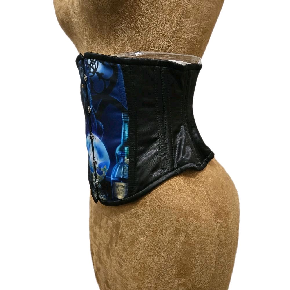 Whimsical Spooky Cat & Crystal Ball Corset – 26 Waist | 11 Length