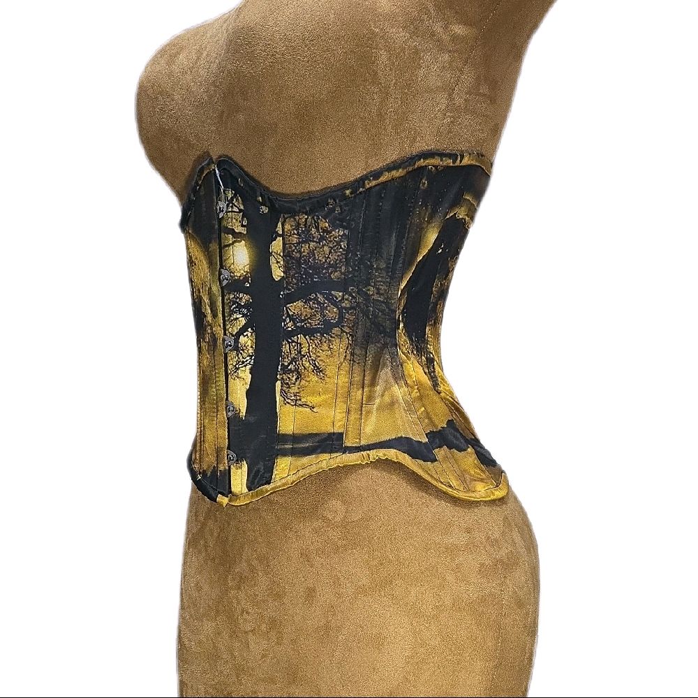 20-Inch Waist Goal | 10.5" Length | Moon Tree Print Corset   Signature Shape CC706