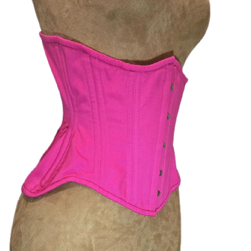 Hot Pink Cotton 26-Inch Waist Goal 11-Inch Length Corset