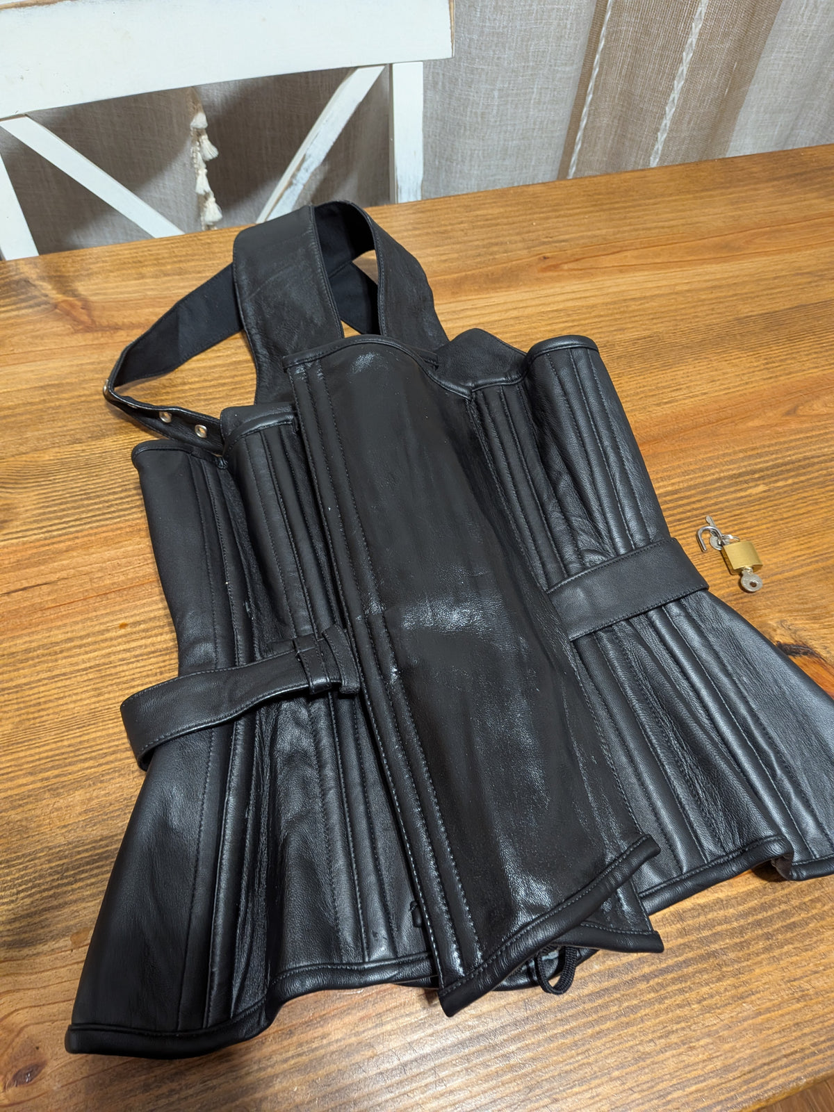 Custom leather Criss cross locking corset