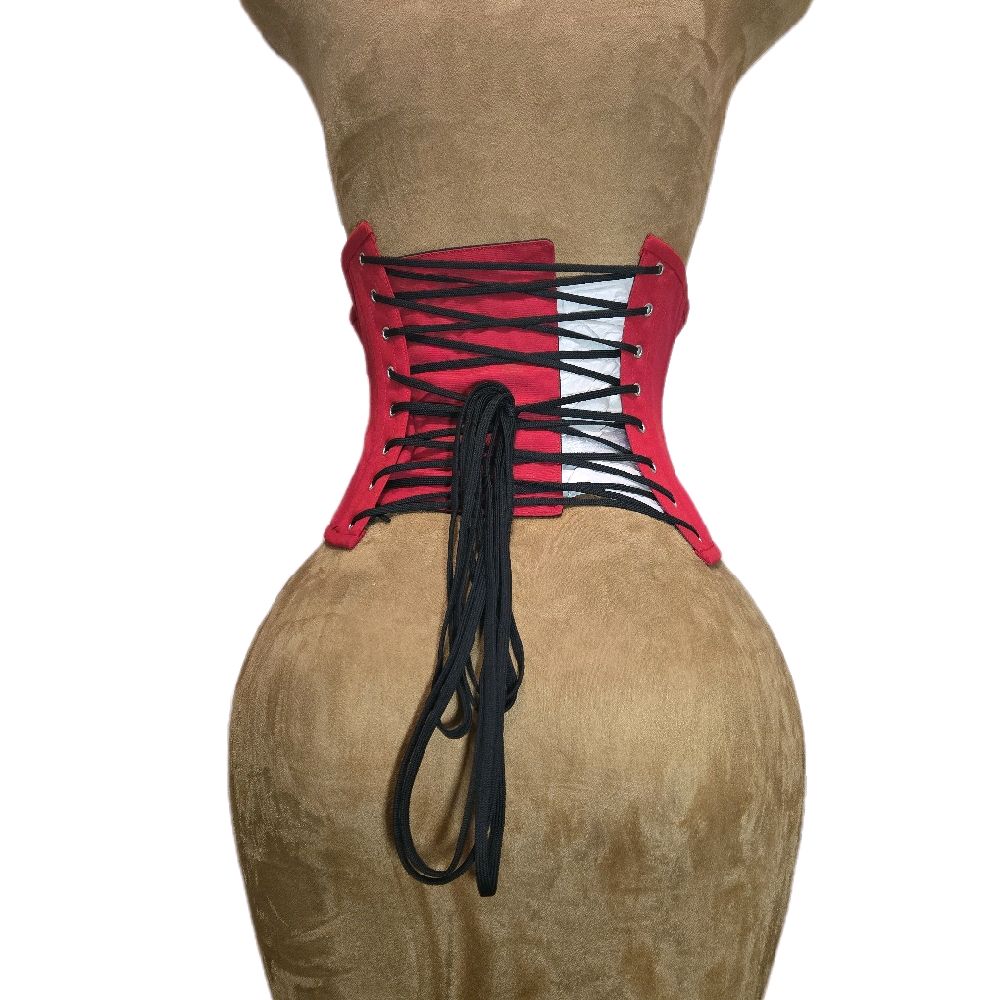 Red Cotton Corset – 20" Waist Goal, 10" Length