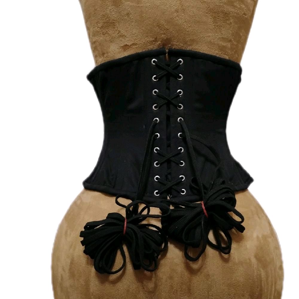 Black Cotton Waist Training Corset Swing Clasps| 26 Waist Goal| 10.5 length