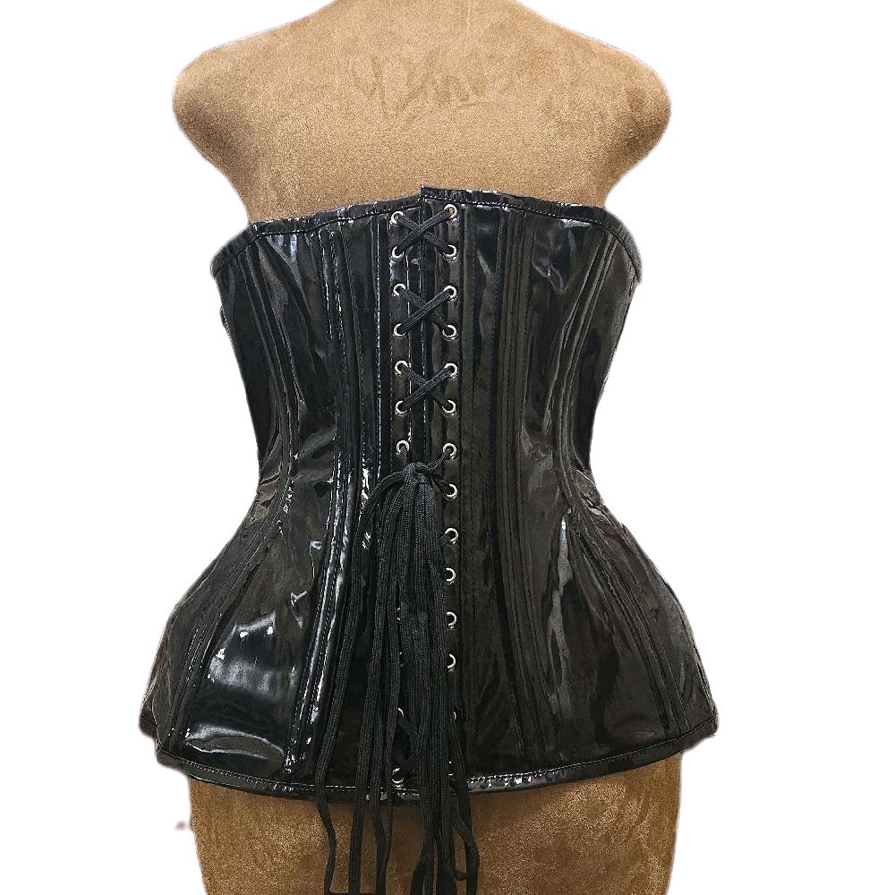 🖤 Black PVC Corset – 34" Waist Goal | 14.5” Length | Signature Shape CC-809 ⚡