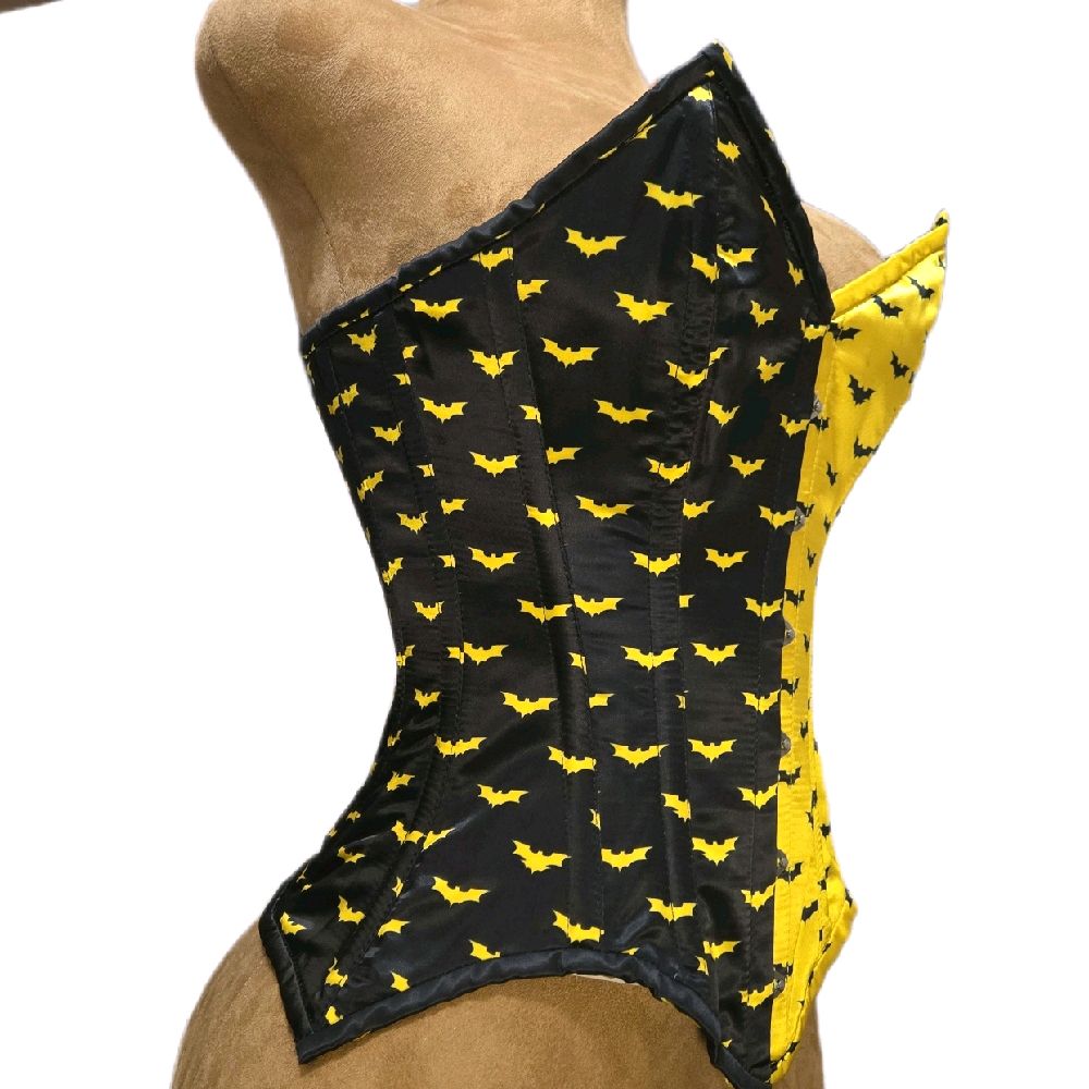 Bat Split Corset – 24" Waist Goal | 14.5” Length | Overbust 🖤💛