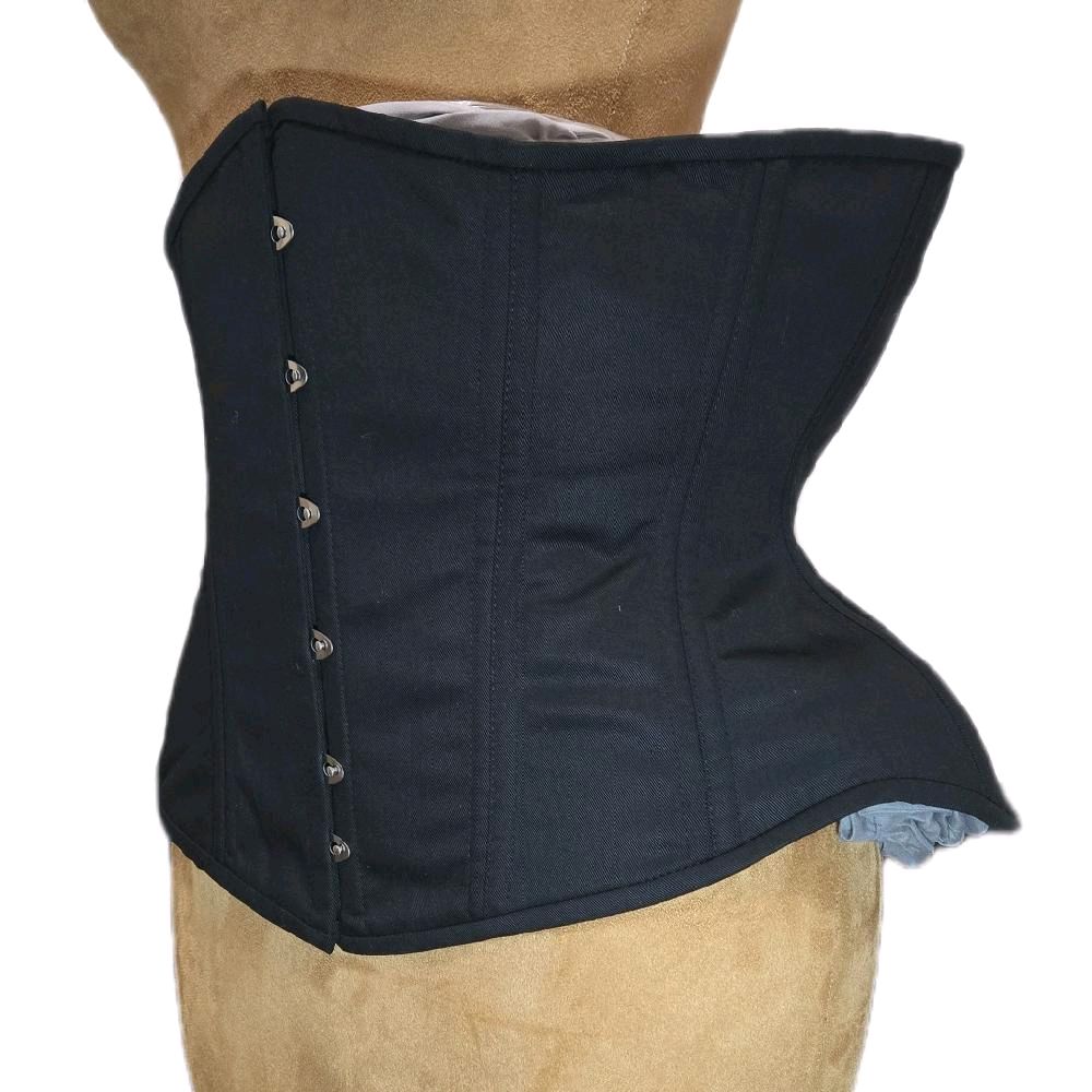 Black Cotton Waist Training Corset | 38” Waist Goal | 14.5” Length |