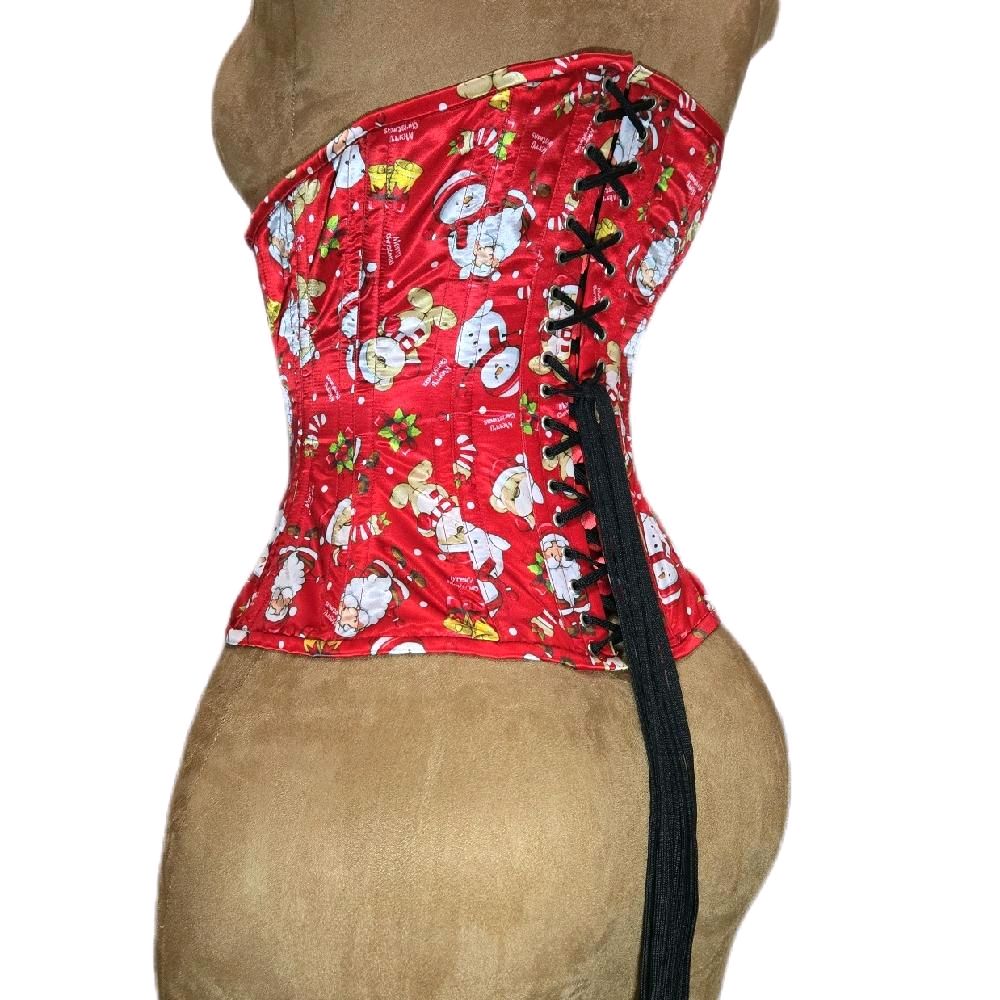 Merry Christmas Holiday Corset | 26” Waist Goal | 12” Long | Snowman, Santa & Reindeer ️Waist-training body shaper