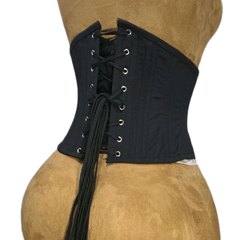 26-Inch Waist Goal | 9" Length | Black Cotton Waspie Corset with Zipper | Signature Shape CC604