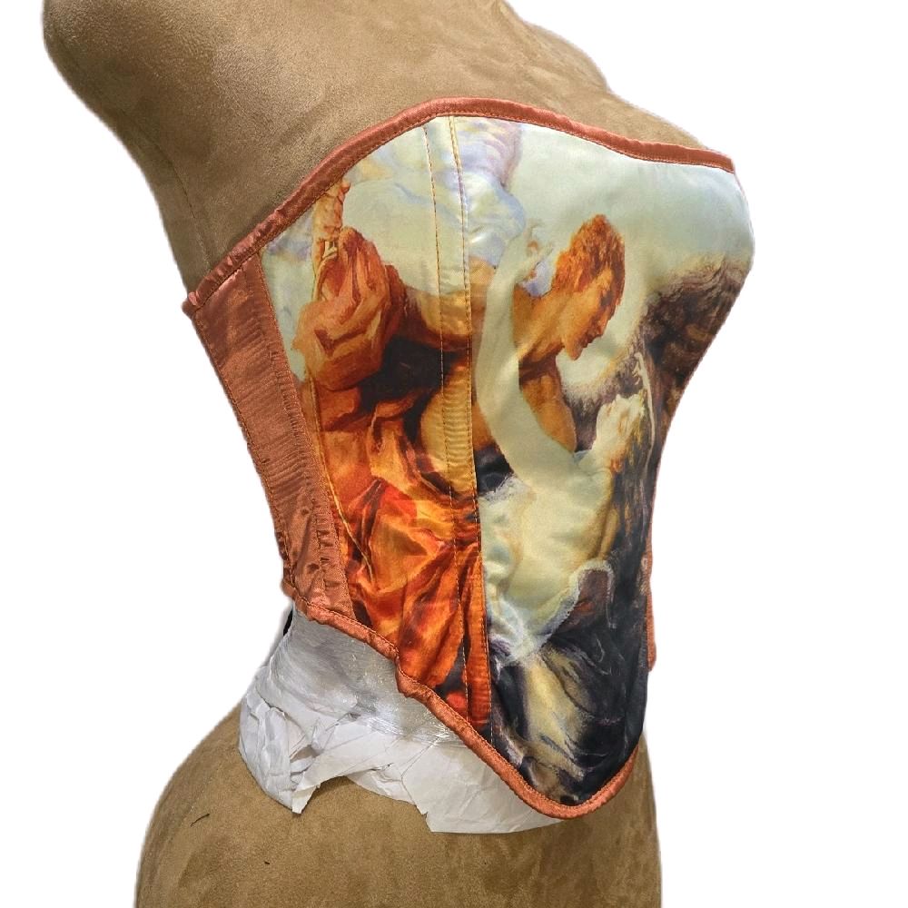 Romantic Victorian Print Corset – 24" Waist Goal| 14" Length