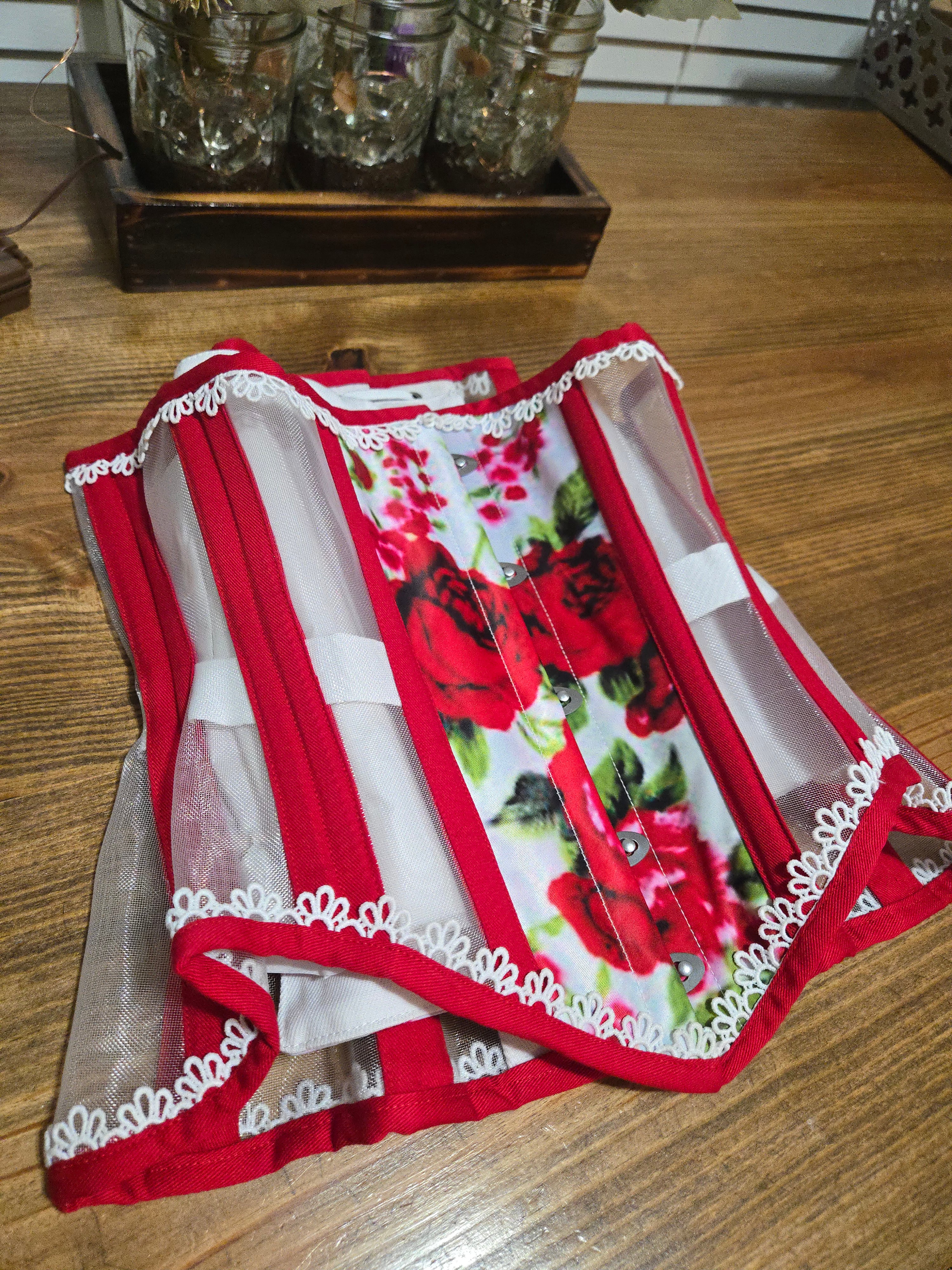 Sheer mesh corsets