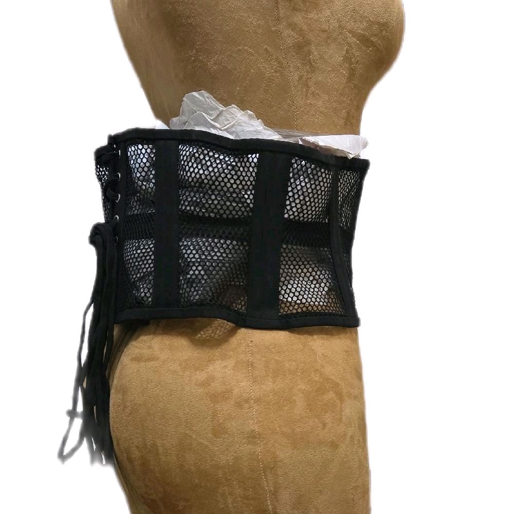 36-inch waist goal | 8-inch length | Black Cotton & Mesh Corset