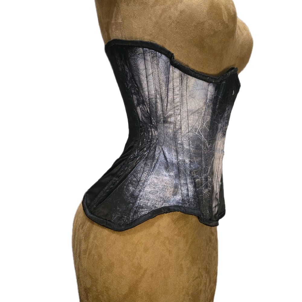 Spooky Woods Corset – Black, White & Gray | 24" Waist Goal | 12" Length| Signature Shape CC-809