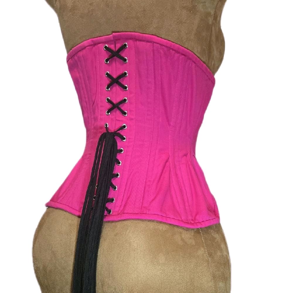 Hot Pink Cotton 26-Inch Waist Goal 11-Inch Length Corset