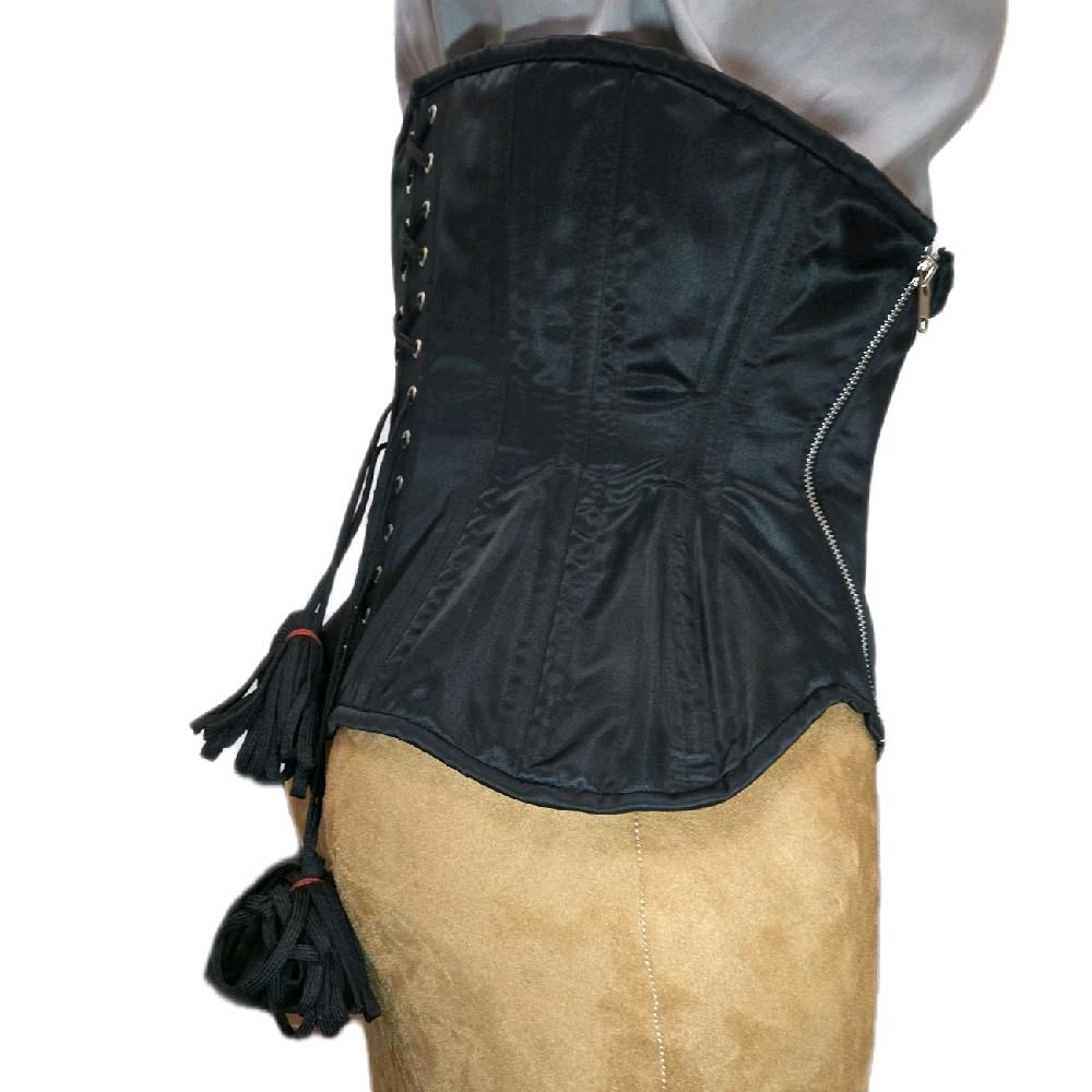 Motorcycle Skeleton Biker Corset – 32-Inch Waist Goal, 12-Inch Length, Side Zipper