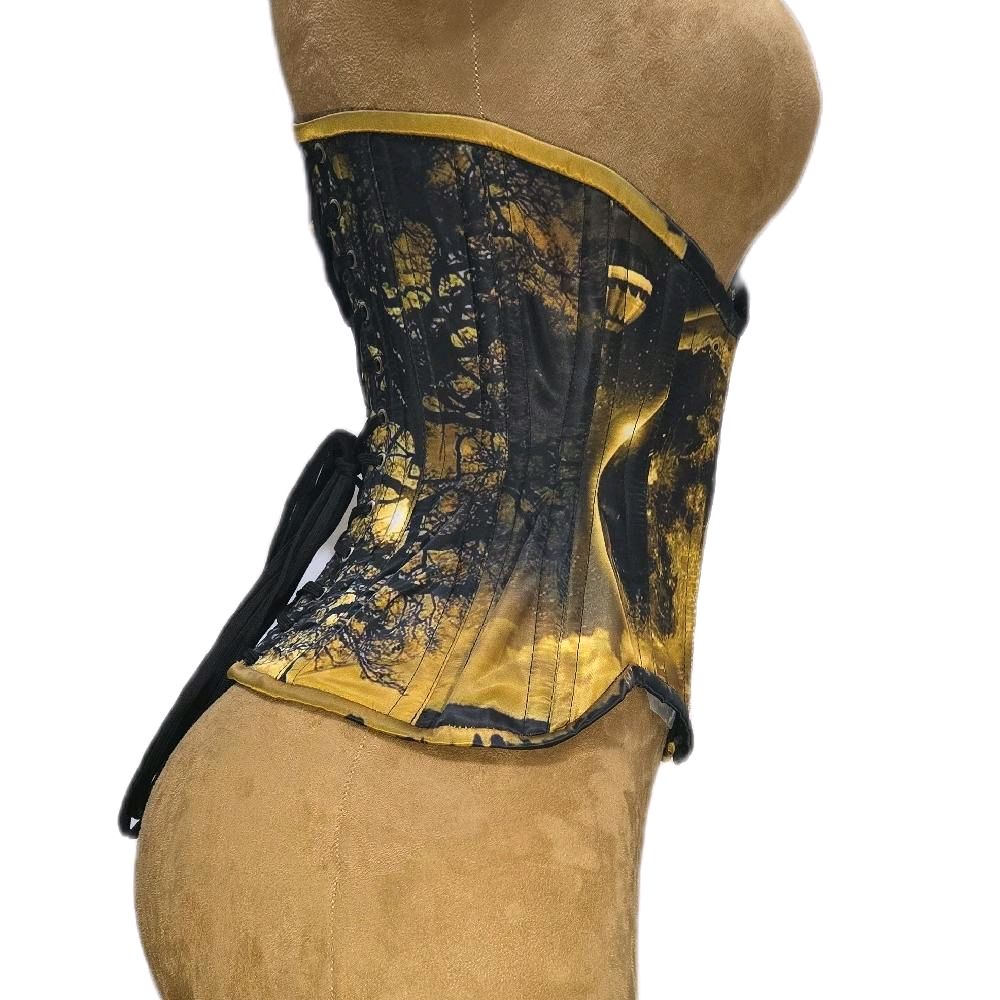 20-Inch Waist Goal | 10.5" Length | Moon Tree Print Corset   Signature Shape CC706