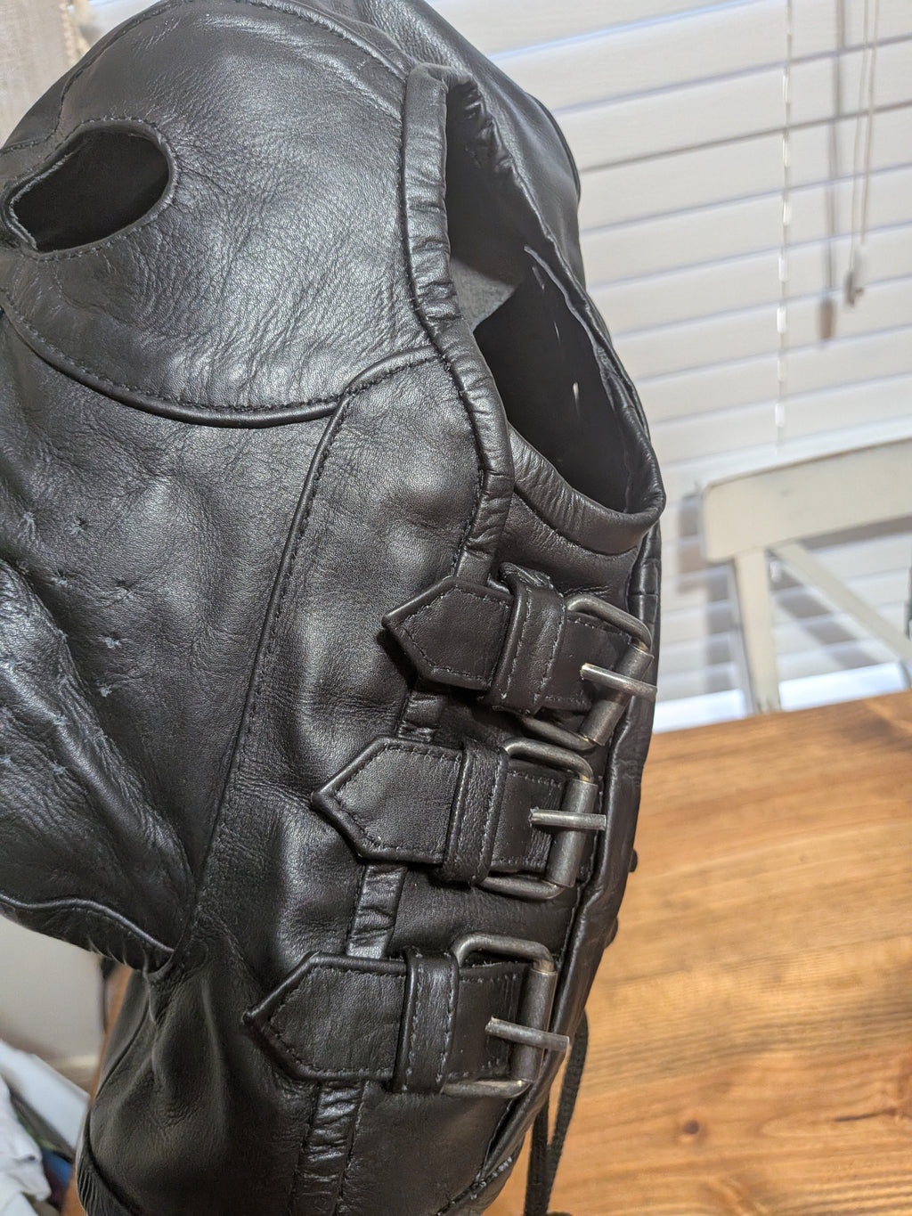 Leather hood mask
