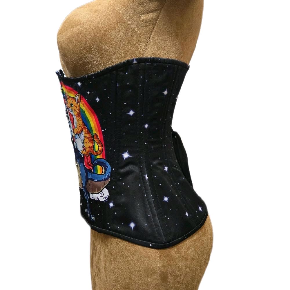 Fun Print Galaxy Unicorn, Dino & Cat Corset | 28" Waist Goal | 13" Length