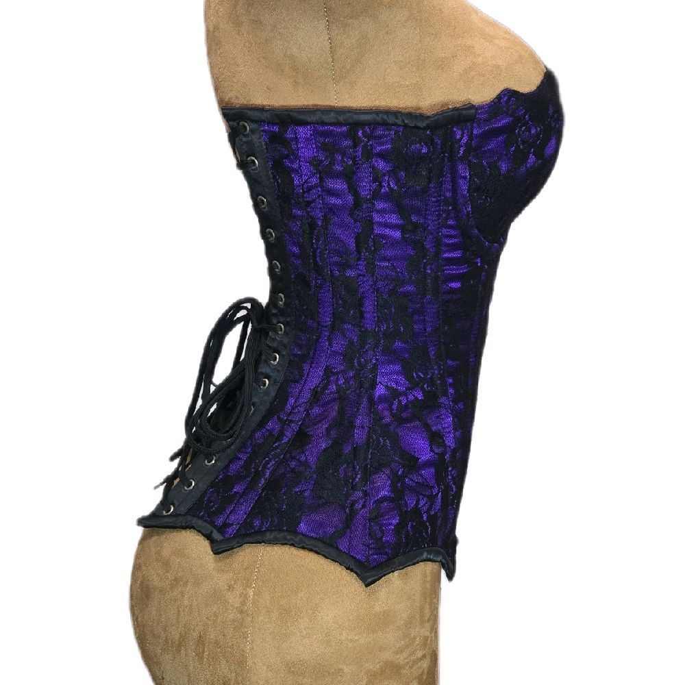 22-Inch Waist Goal | 16” Center Length | Black Rose Mesh Overlay| Mermaid Overbust