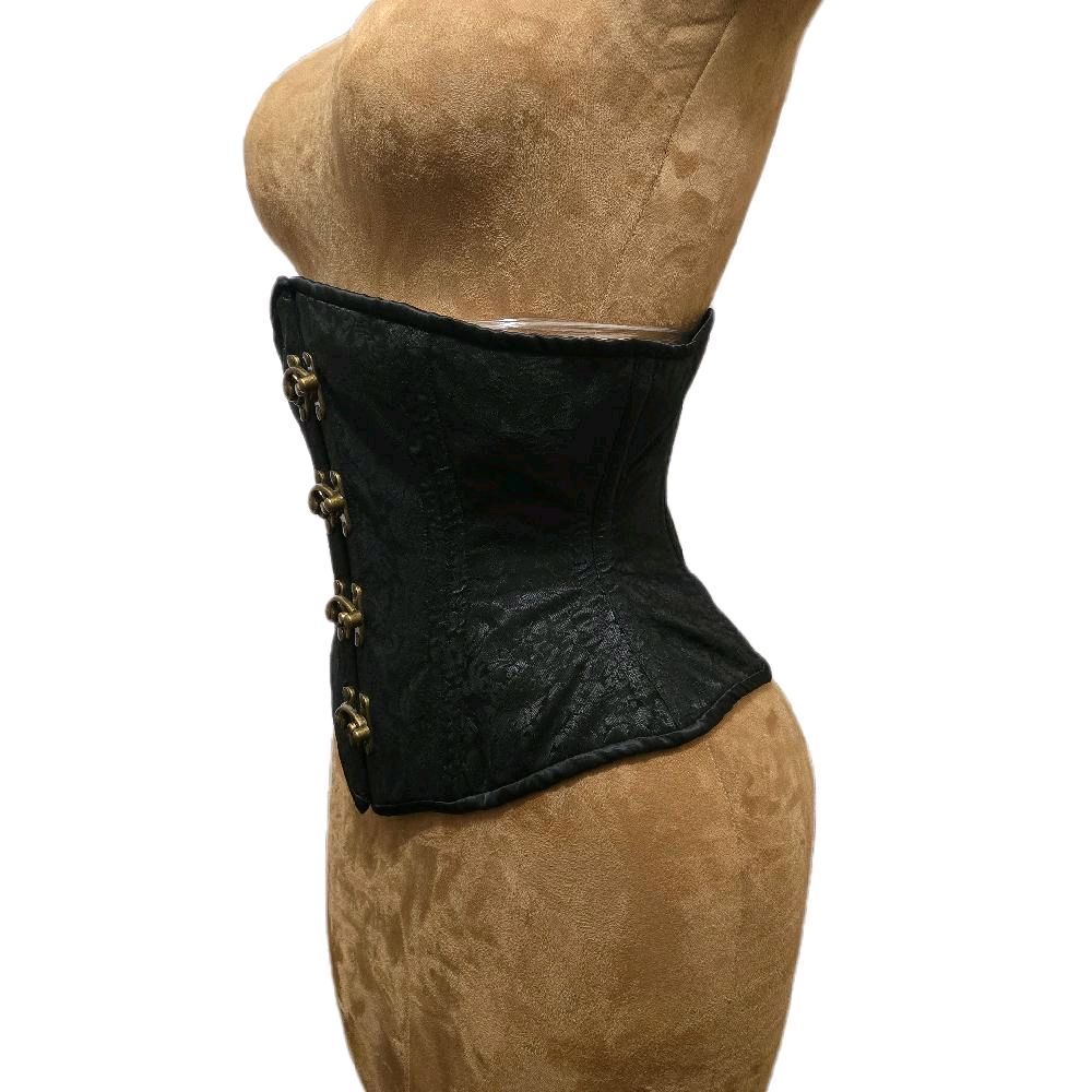 Black Brocade Corset – Swing Style | 26-Inch Waist Goal | 12.5-Inch Length