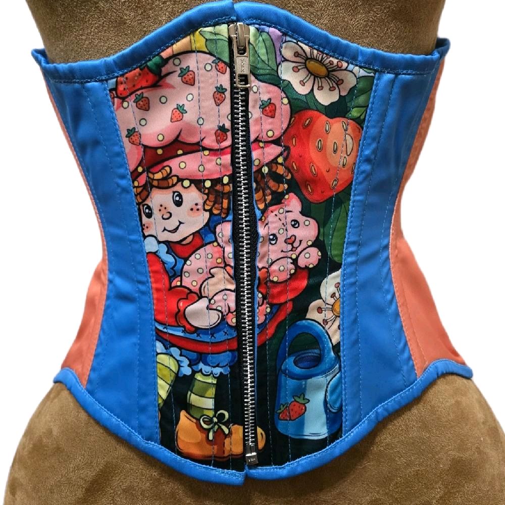 Strawberry Shortcake Zip Corset – 26” Waist Goal Outfit Womenswear Cute Pastel Print Printed Shapewear