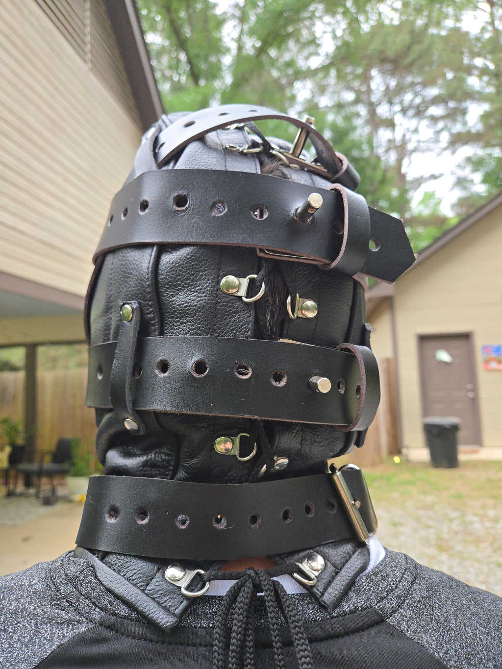 Handcrafted Genuine Leather Sensory Hood Mask (Custom Made)