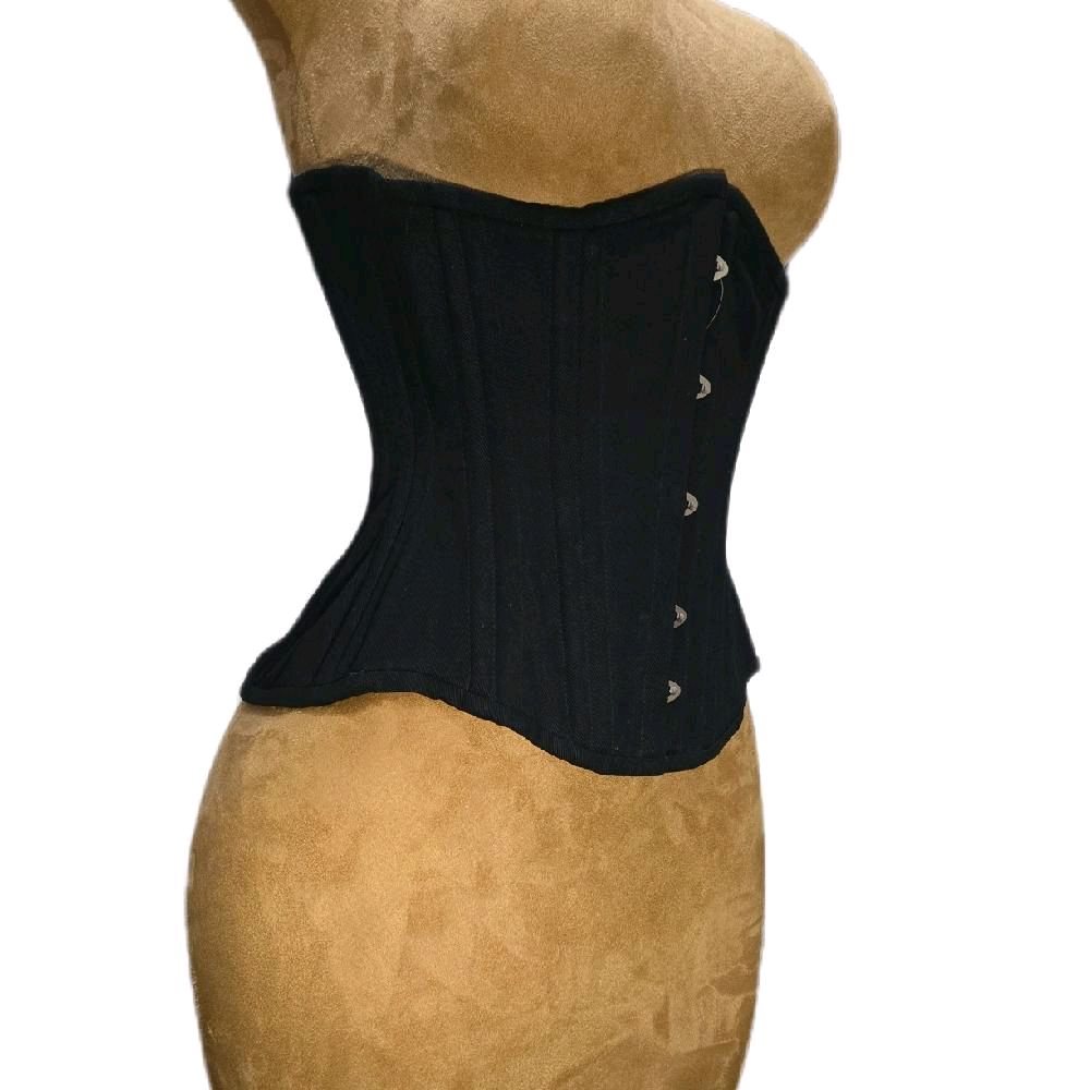 24 Waist Goal | CC-500 Signature Shape|12.5” Length Black Cotton Corset