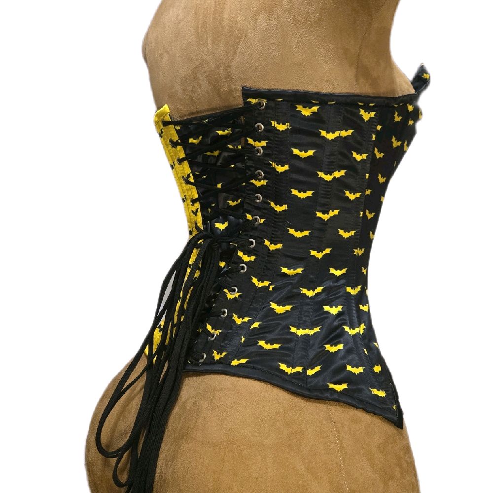 Bat Split Corset – 24" Waist Goal | 14.5” Length | Overbust 🖤💛