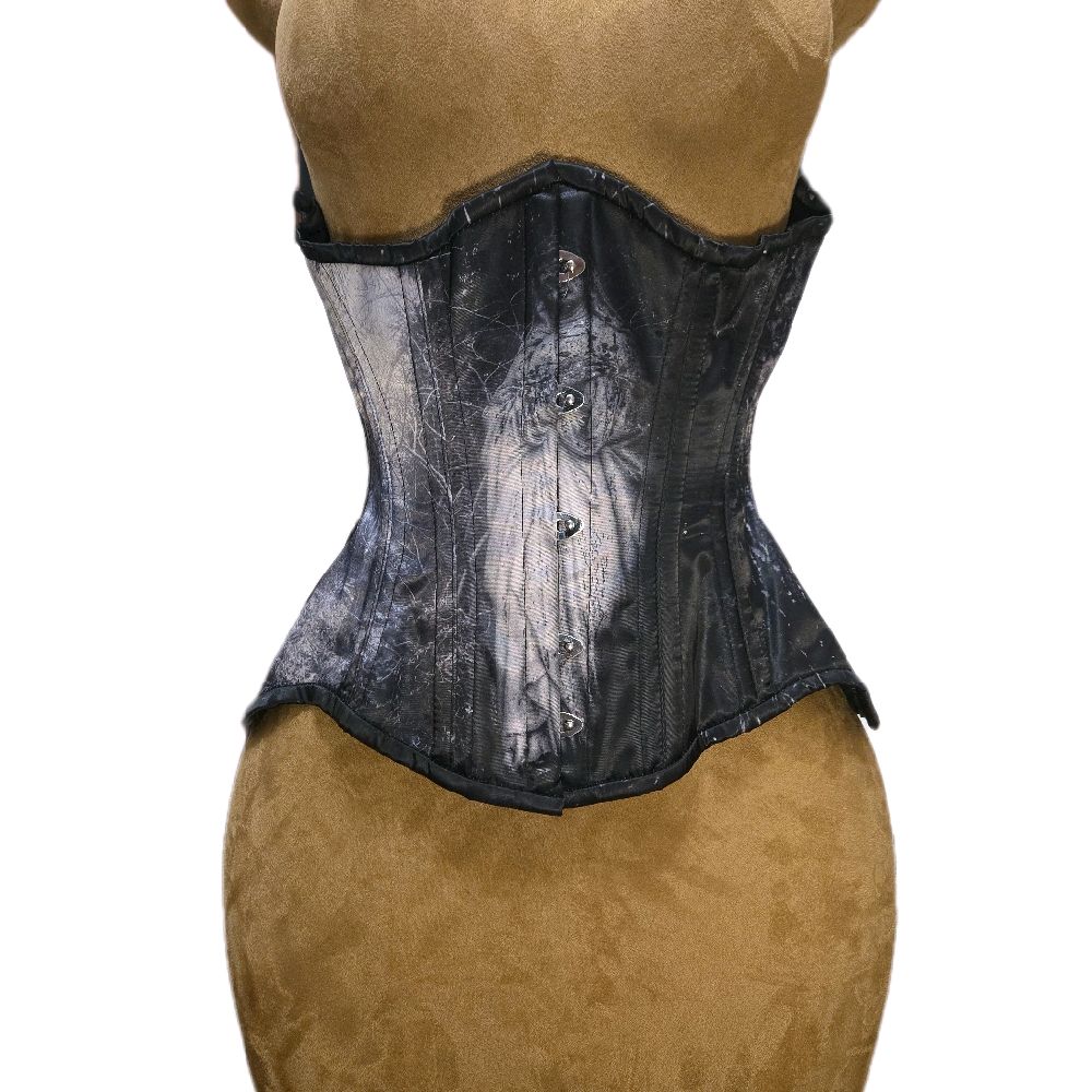 Spooky Woods Corset – Black, White & Gray | 24" Waist Goal | 12" Length| Signature Shape CC-809