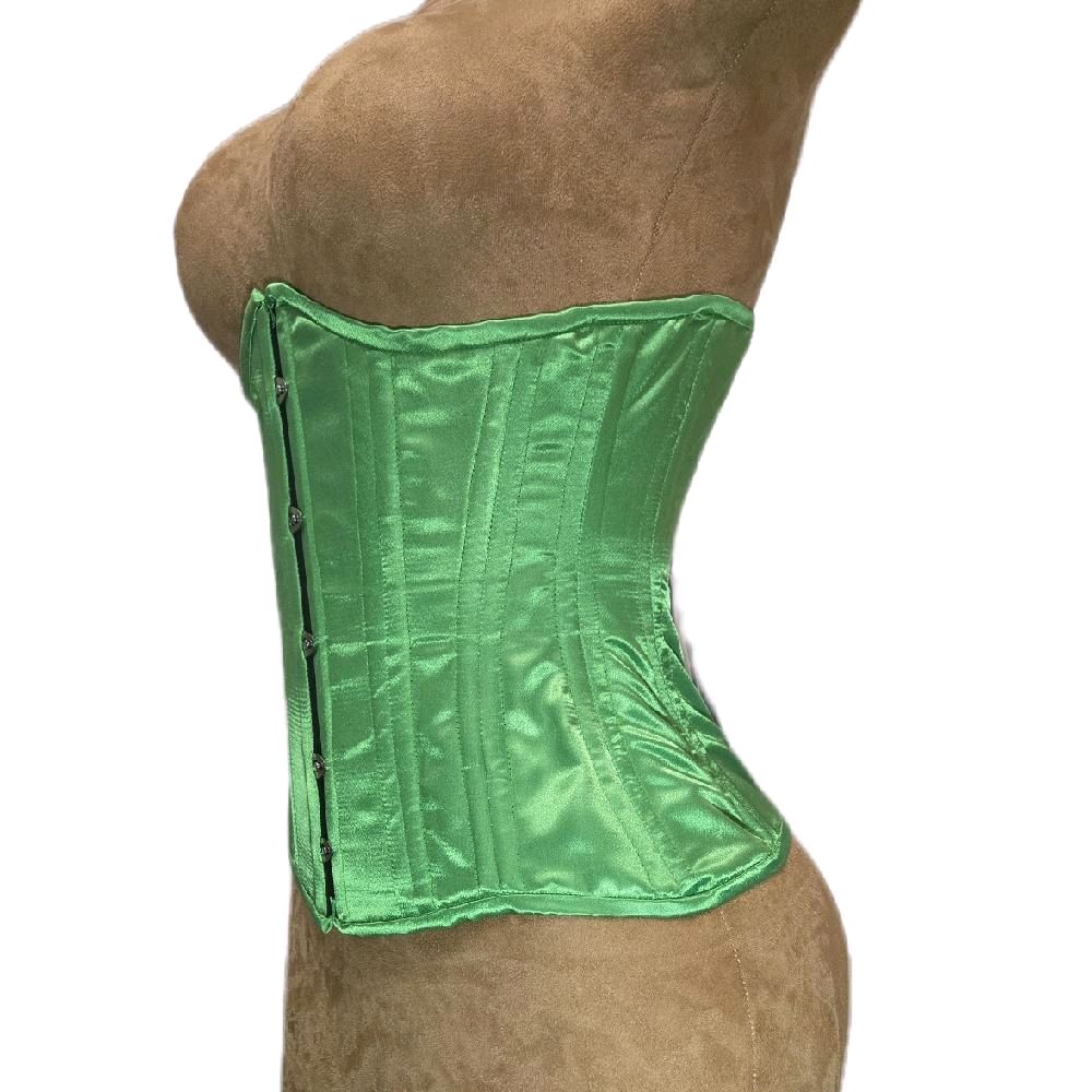 Green Apple Satin Corset – 26-Inch Waist Goal, 12-Inch Length Waist Trainer