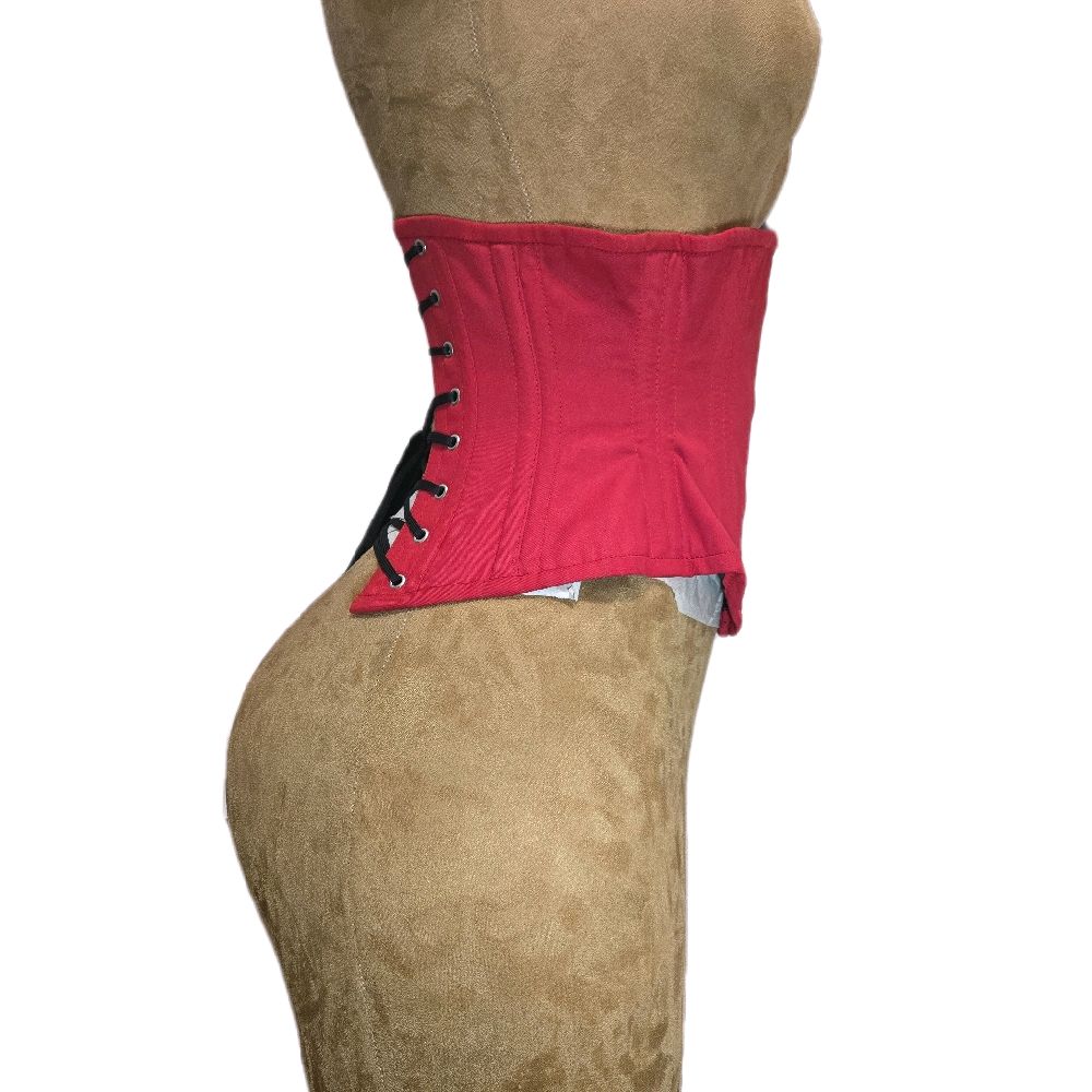 Red Cotton Corset – 20" Waist Goal, 10" Length