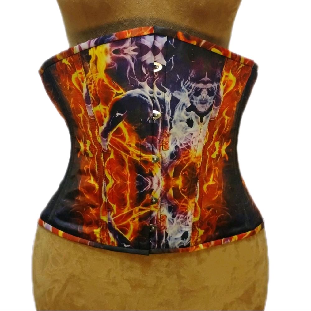 Twin Flame Printed Waist Training Corset | 34-Inch Waist Goal | 12.5"