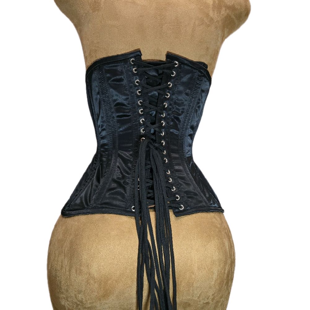 26-Inch Waist Goal | 11-Inch Length |Black Satin Corset| Signature Shape CC-700