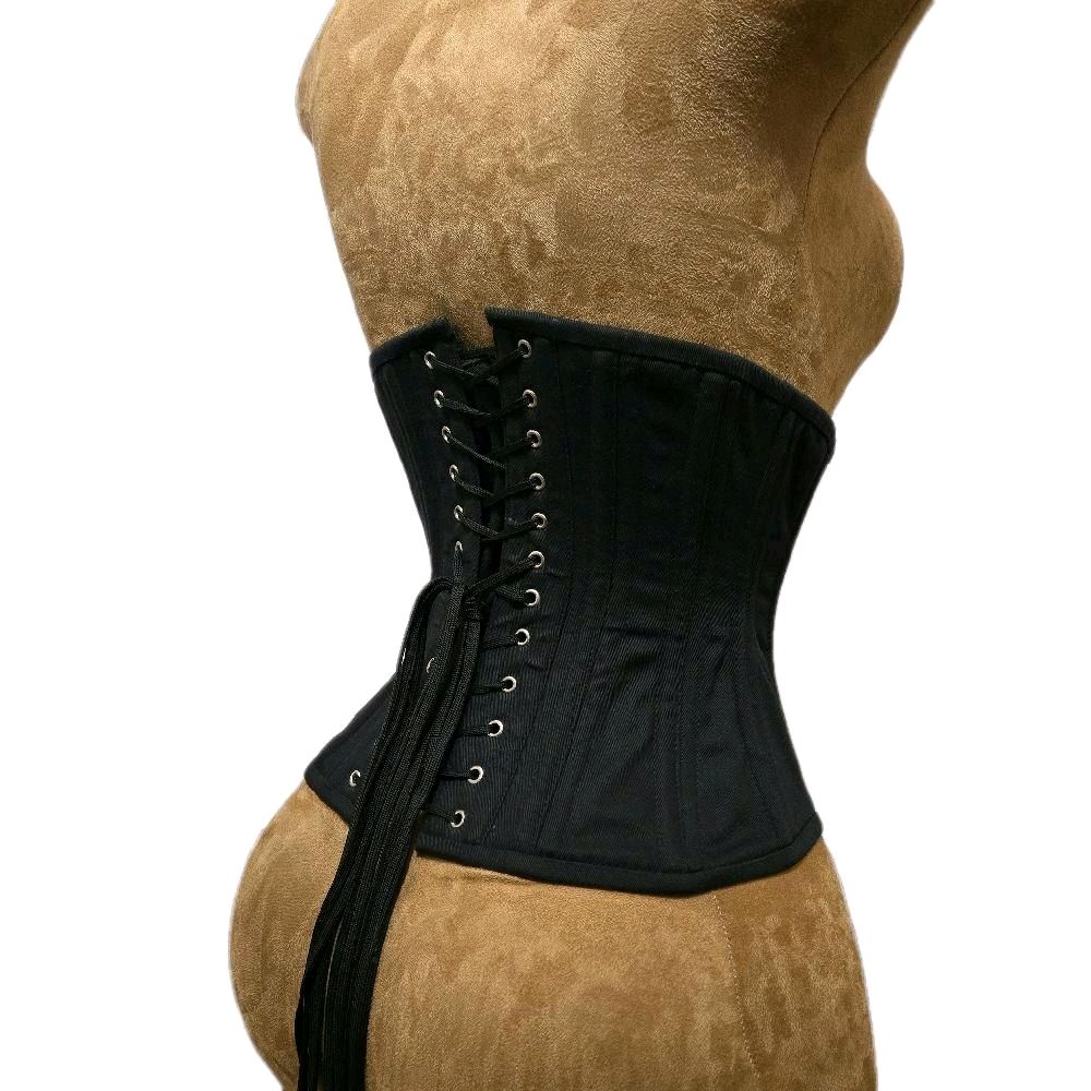Black Cotton Corset | 24" Waist Goal | 12" Length