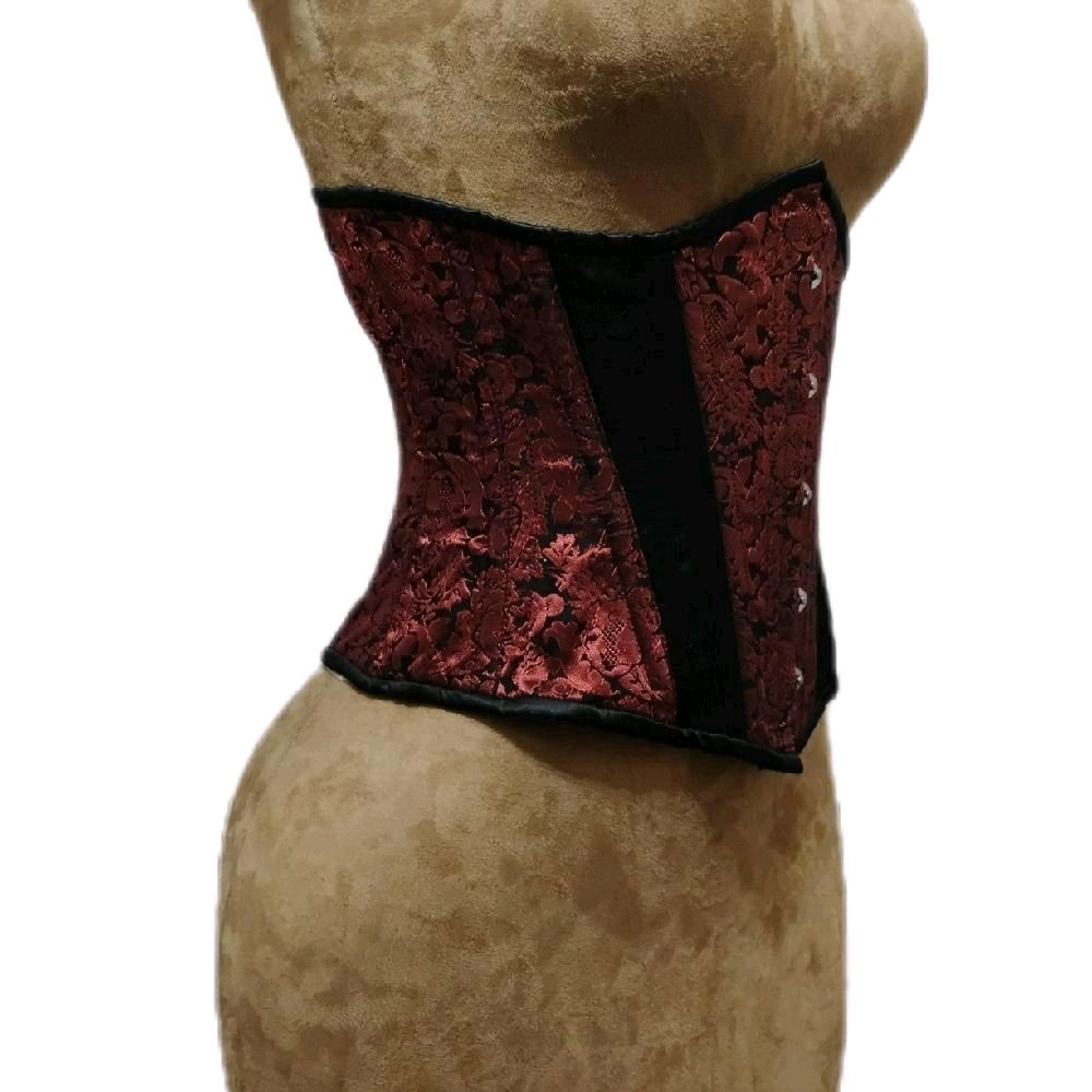 Red and black brocade 26 waist 11 length waist training corset