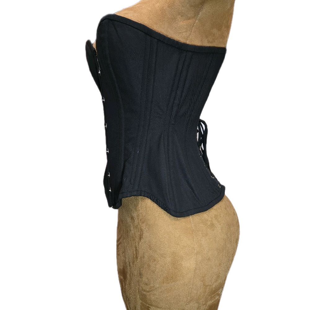 22 Waist Goal| 14"| Overbust Black Cotton Corset