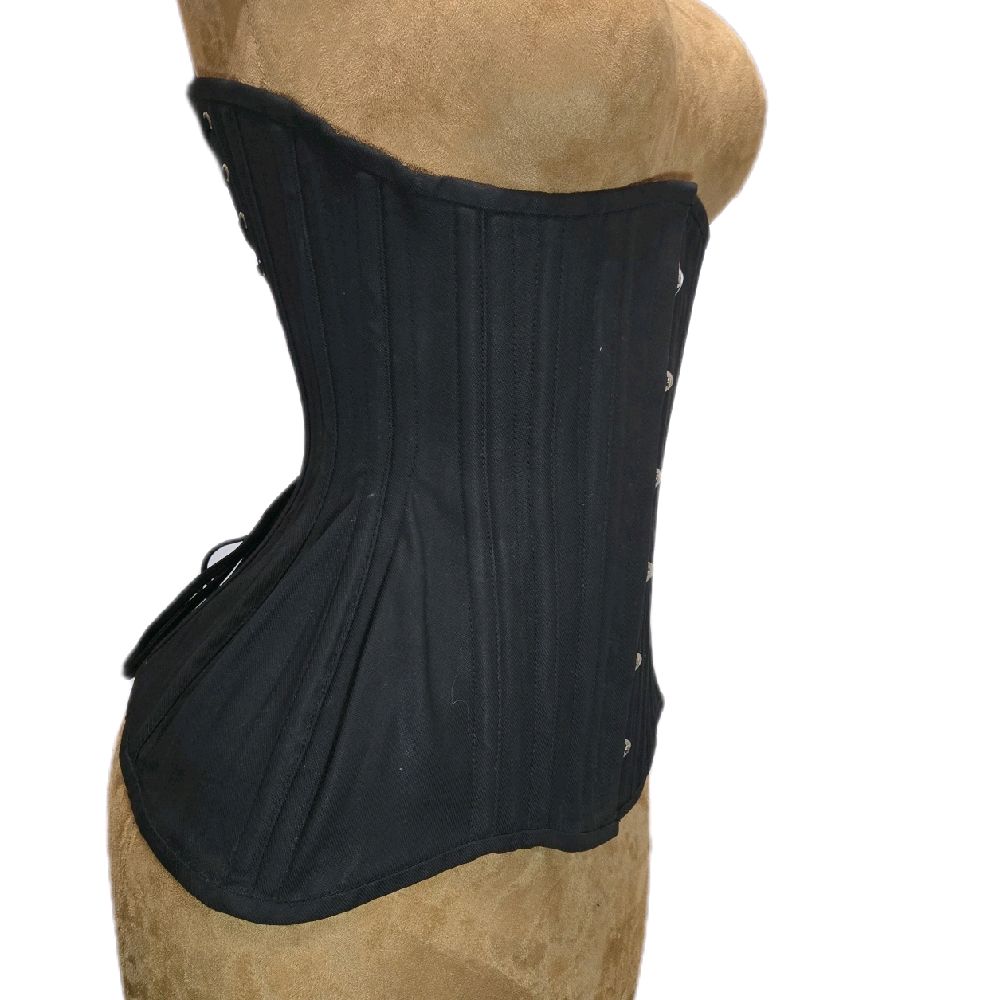 Black Cotton Waist Training Corset – 22-Inch Waist Goal | 14.5” Length |