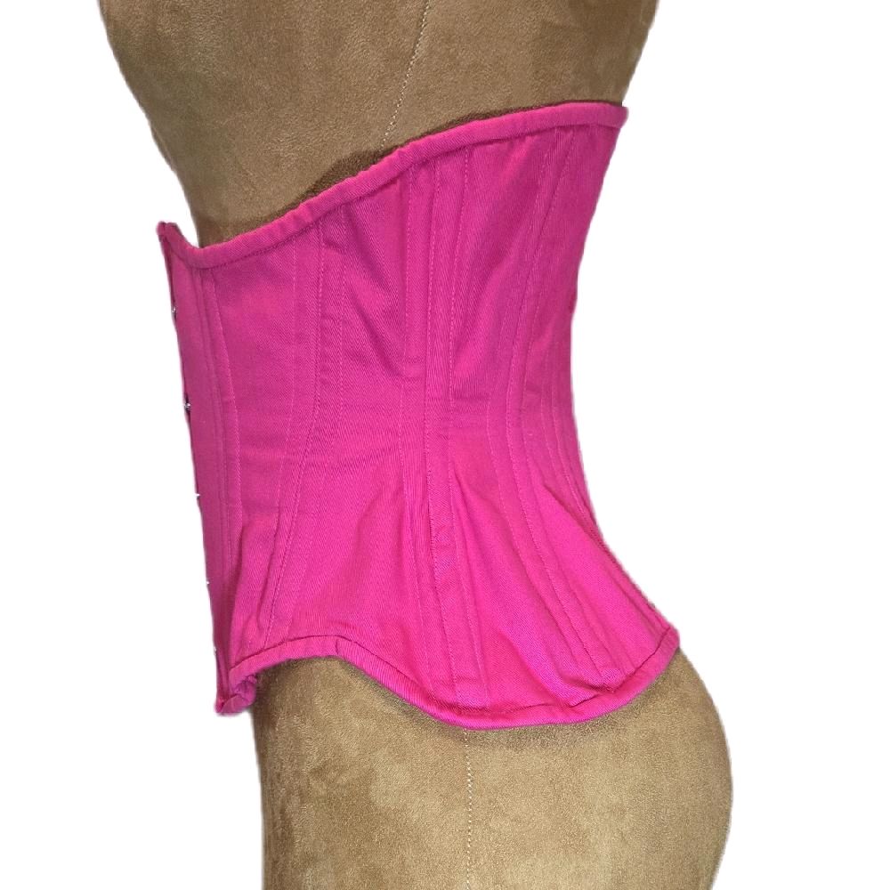Hot Pink Cotton 26-Inch Waist Goal 11-Inch Length Corset