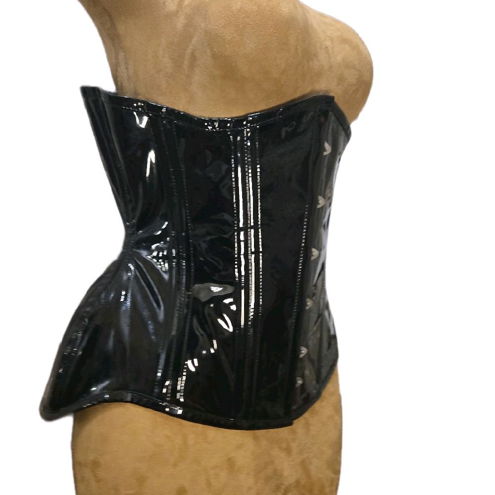 🖤 Black PVC Corset – 34" Waist Goal | 14.5” Length | Signature Shape CC-809 ⚡