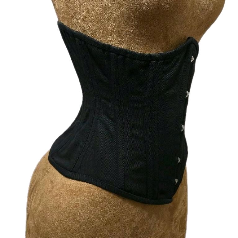 Black Cotton Corset | 24" Waist Goal | 12" Length